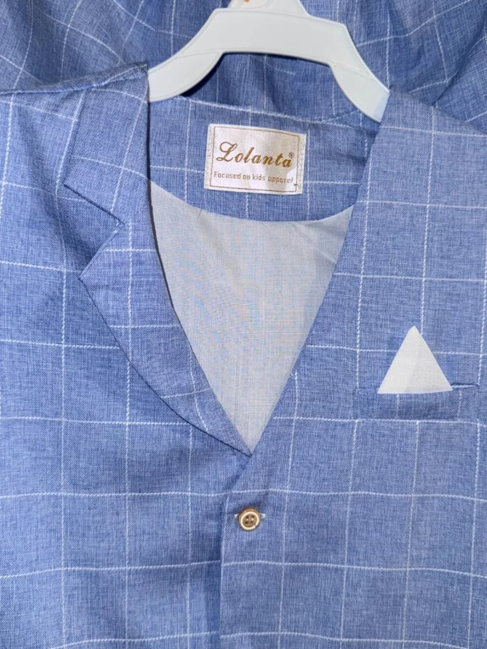Lolanta Vest/Short suit light blue/white checkered box print